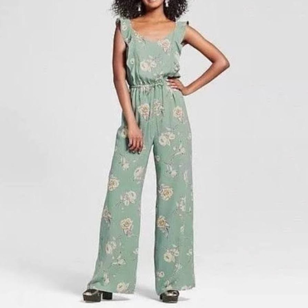 Green Floral Jumpsuit